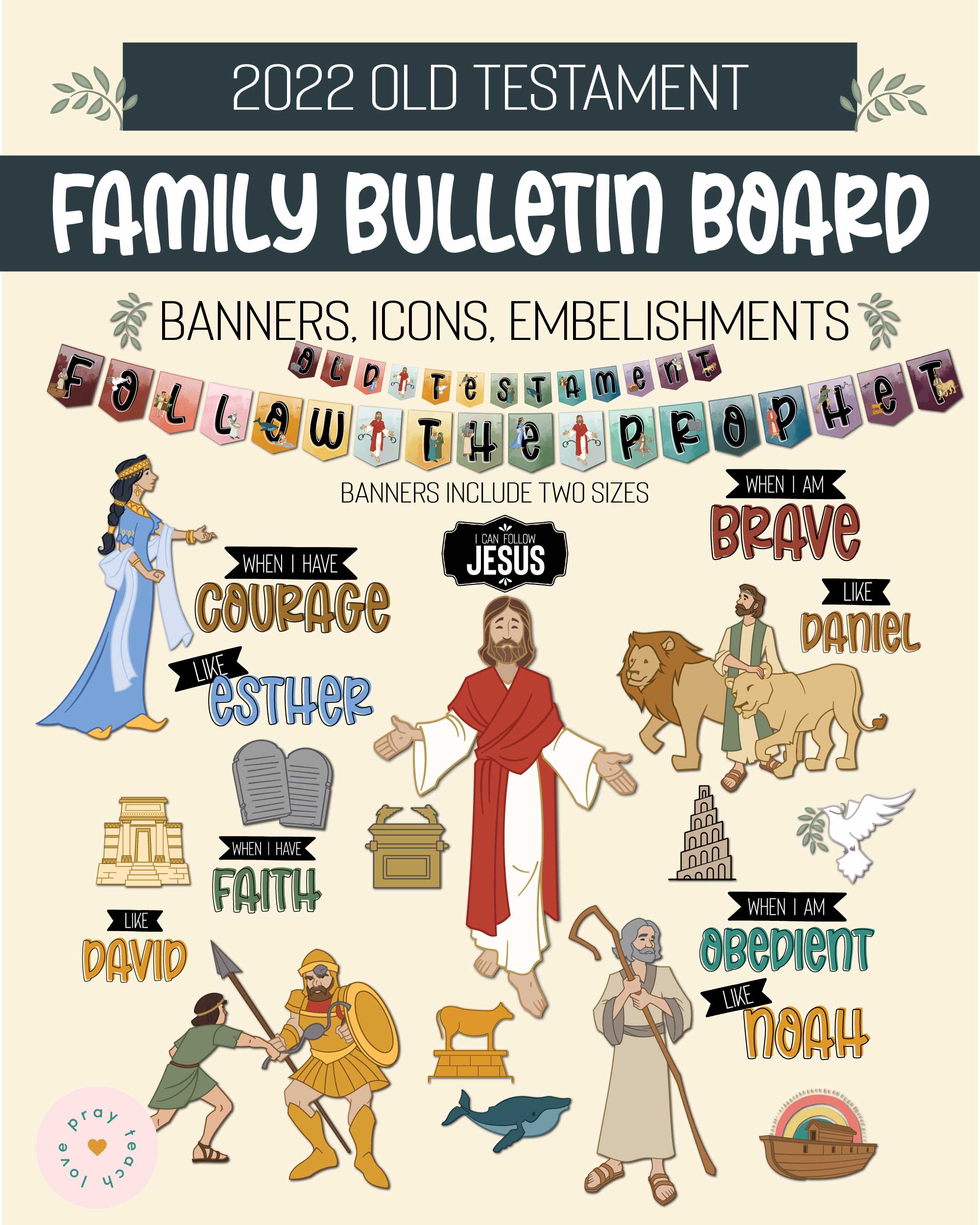 2022 Old Testament Come, Follow Me Family Bulletin Board