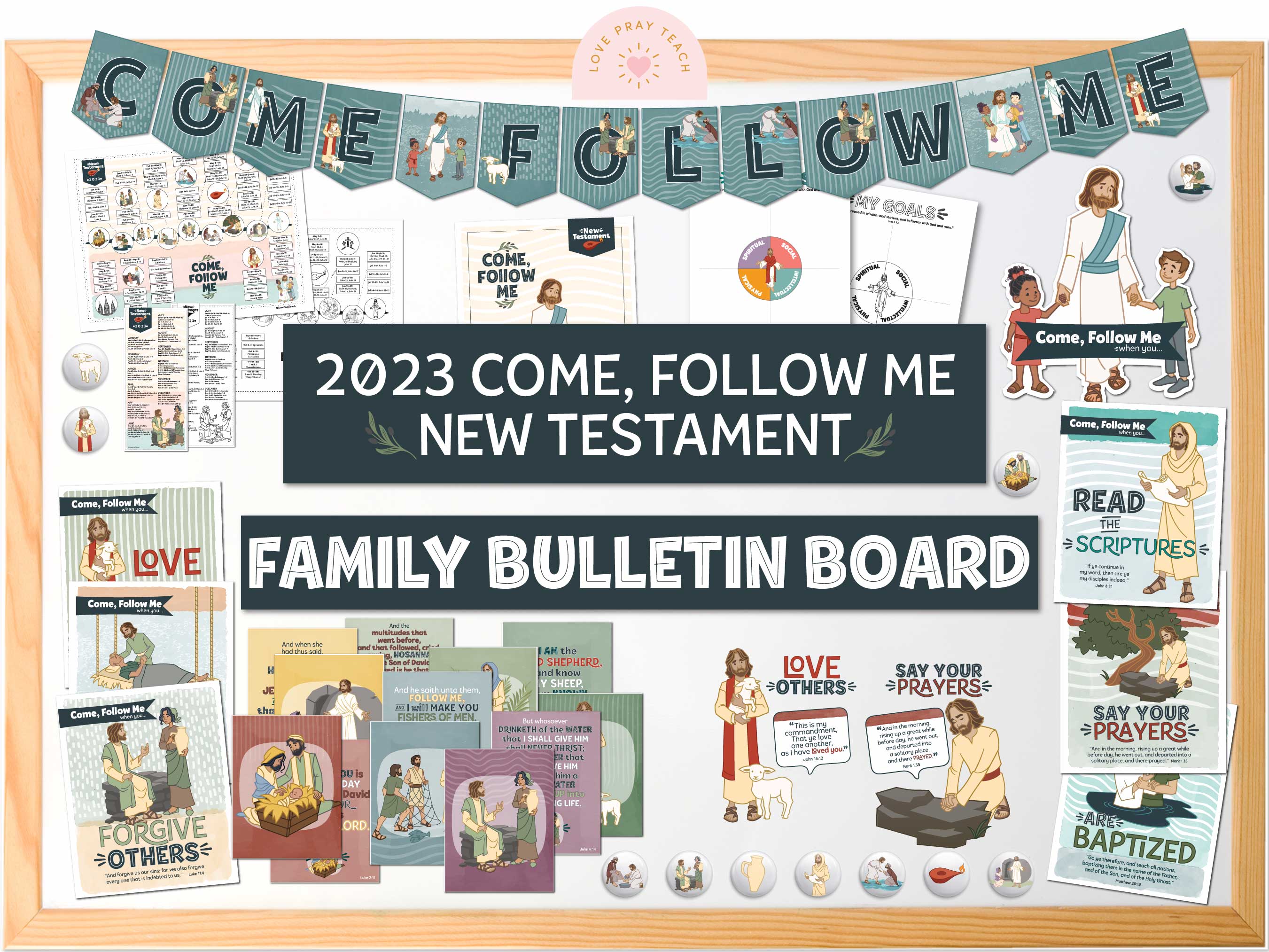 2023 Come, Follow Me New Testament Family Bulletin Board